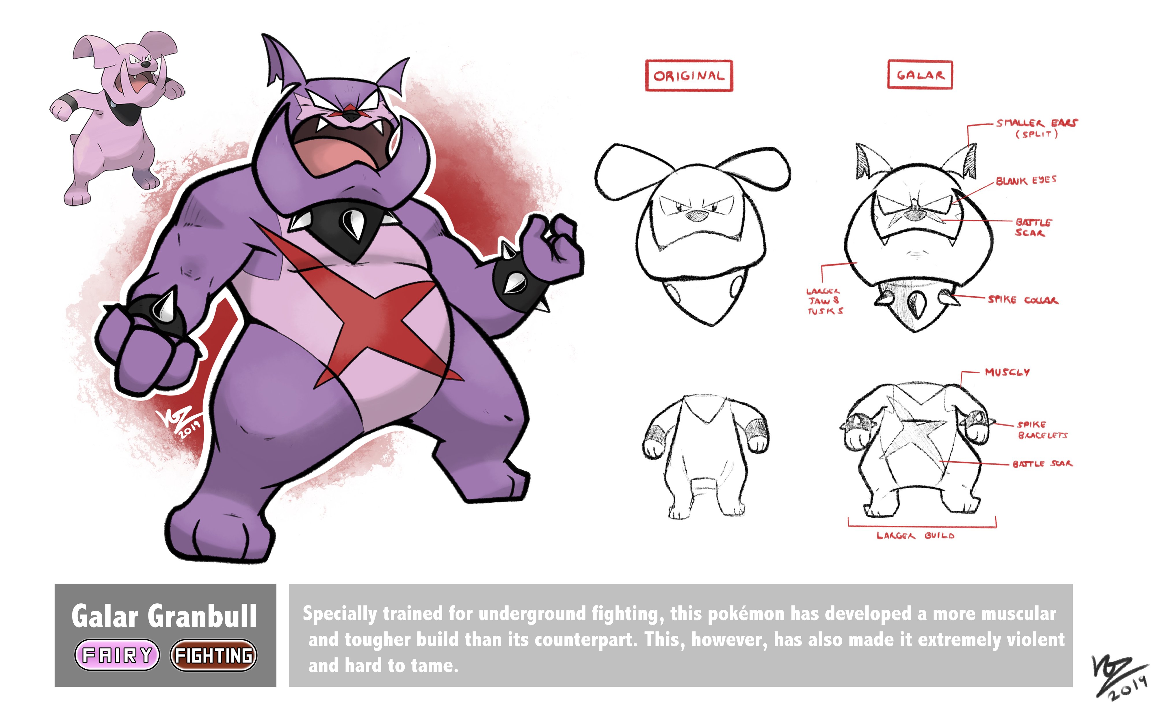 Toms on X: "Galar Granbull for the #GalarFormContest by @PokeMigawari. Took  the English Bulldog side of Granbull and pushed the fighting aspect, which  was what english bulldogs used to be raised for