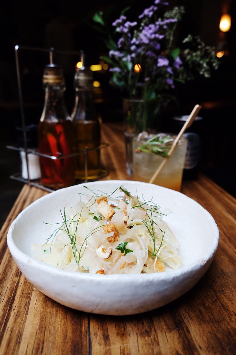 The Fennel Salad goes great alongside our pizza. It’s refreshing &amp; delicious, made with sliced fennel, croutons, Grana Padano, mint, hazelnuts &amp; vinaigrette.