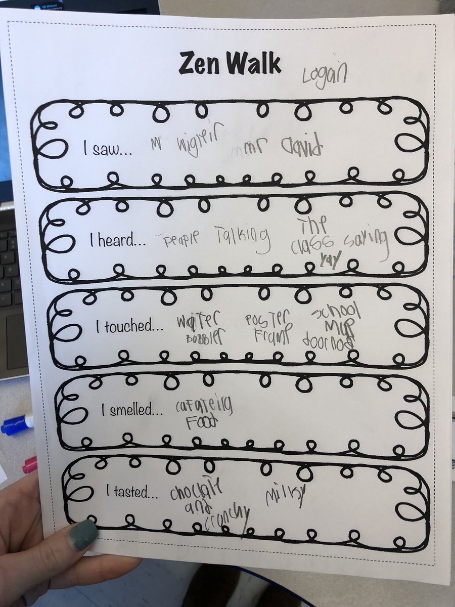 missbradshaw22's tweet photo. Mindful Monday happening on a Tuesday since we had a snow day yesterday! We have a new Mantra and learned how to go on a Zen Walk. #PESMarch19 https://t.co/sdszEgReMN
