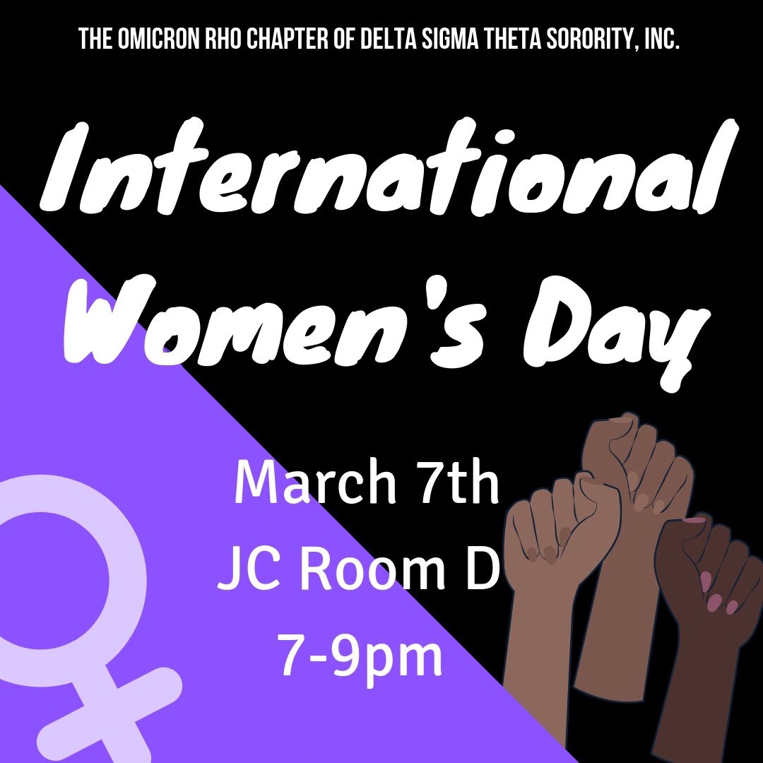 Join OP as they celebrate what it means to be women in the 21st century❗️They will be offering tips on how to BOSS UP 💪🏽and empower others. ✨Empowered women empower women✨

The event will be held in JC Rm D from 7-9pm. Hope to see you there!@omicronrho1913