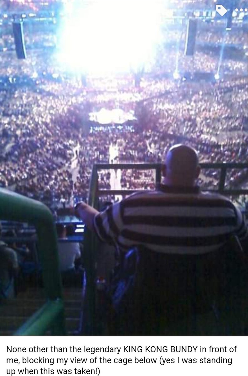 TheWarriorNAC's tweet image. That time King Kong Bundy obstructed my view at UFC 129.  I wasn't angry, because was KING KONG FRICKIN BUNDY !!
#ThankYouBundy

When his bell is tolled, add 5 more!!!!!
#5Count 🖐
