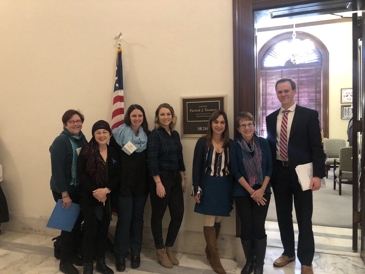 Great meeting with @SenToomey to discuss supporting the OCRP DOD program at $35 million. #TealAction #ovariancancer Please RT