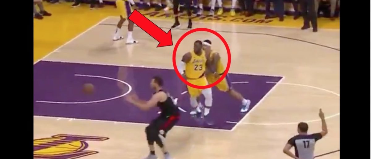 kyle kuzma pushes lebron