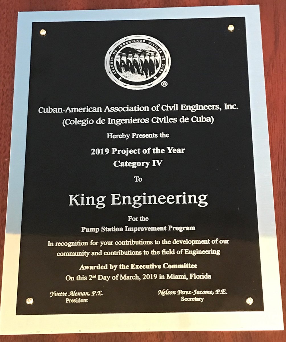 ardurra's tweet photo. Ardurra’s (King) Miami office was recently awarded the 2019 Project of the Year for the Miami Pump Station Improvement Program by the Cuban-American Association of Civil Engineers! Congratulations to them for their continued excellent work and client service. #CAACE #ardurra https://t.co/gnZyUfqzCq