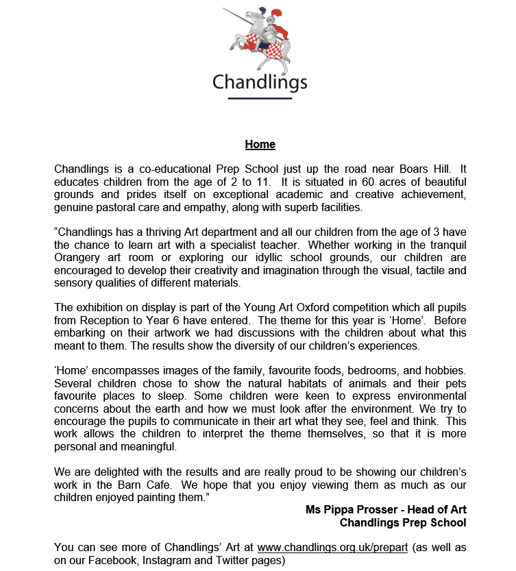 thebarnscafe's tweet photo. We are excited to be working with Chandlings school for our next Micro Exhibition called "Home"
The children and teachers have clearly worked really hard on this and we are proud to show off their work.
#Abingdon #TheBarnsCafe #CreativiTea #MicroExhibition #Art #YoungArtist https://t.co/hyQXBXB5tg