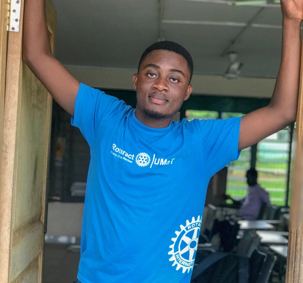 RotaractUMaT's tweet photo. At the recently held NUGS hall of fame awards ceremony, Rotaract club of UMaT took home an award for the association of the year 🏆. 
Our VP, Dennis Owusu was also awarded the most outstanding student in FMRT🏅. 
More wins 🍻🍻
#betheinspiration
#fellowshipthroughservice
#rotary https://t.co/AfB2In8gqe