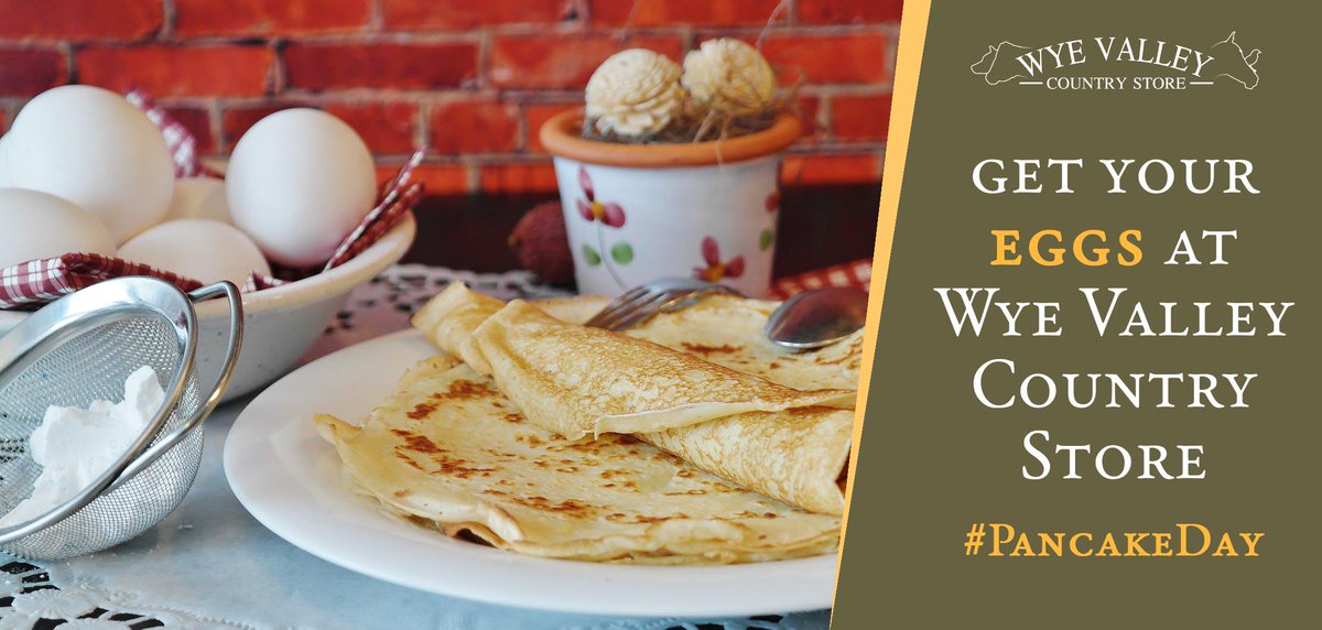 It's #PancakeDay!

Support local farmers and get your eggs from <a href="/WyeValleyCS/">Wye Valley Country Store</a>.

📱 - 01600 715448
📍 - Wonastow Rd Industrial Estate West, Unit 2, Monmouth
💬 - Message us on Facebook