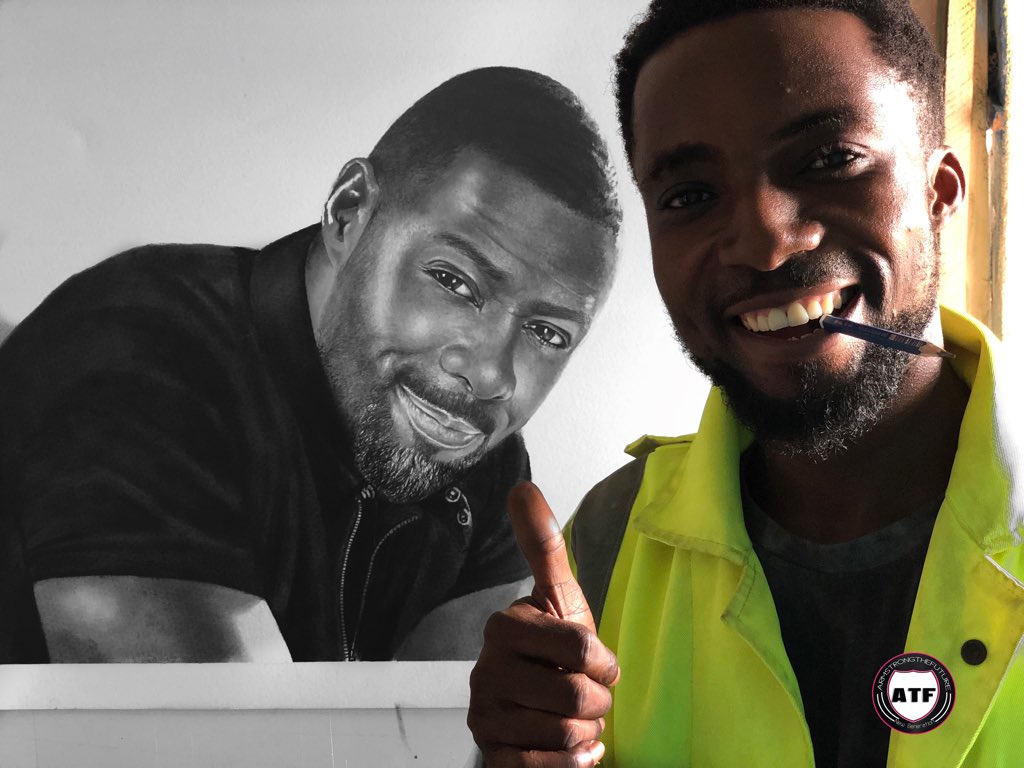 ATFart16's tweet photo. My name is Armstrong but popularly know as ATF, am a Ghanaian 🇬🇭pencil artist Please people help me share this Pencil drawing I made until @idriselba sees it, thank you🙏🏽. you can call for business also on +233542744123 https://t.co/KzyXvFFFQ1