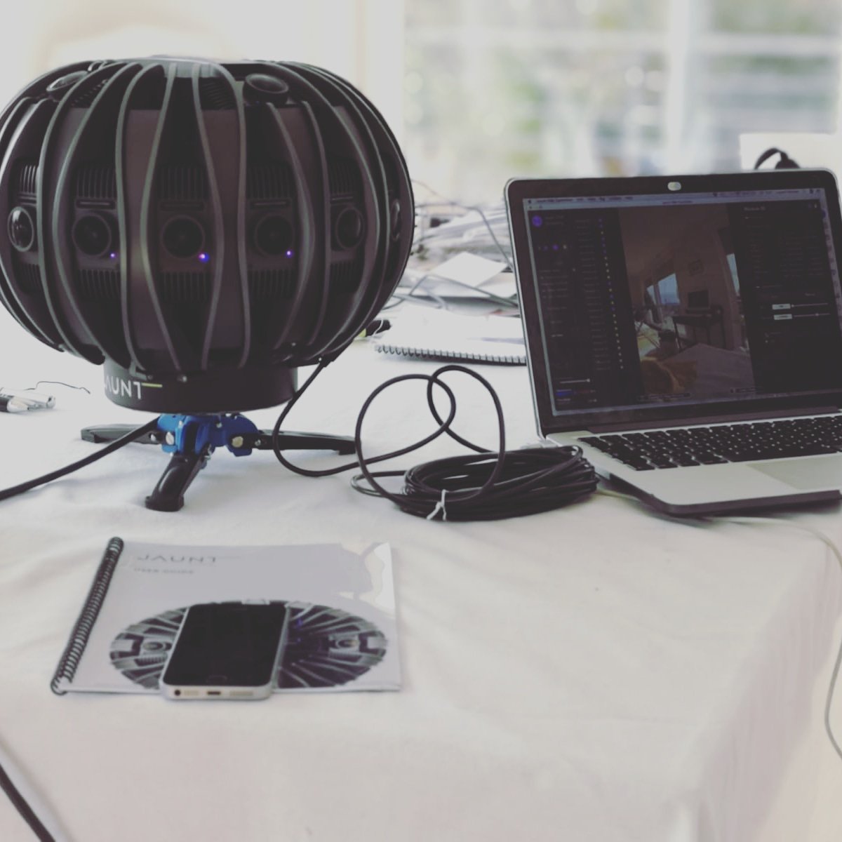 GAIALAN_VR's tweet photo. Testing our new #highend #VirtualReality #360video #3D #camera #Jaunt One. #VR #Tech #Startup https://t.co/riimTvgV3N