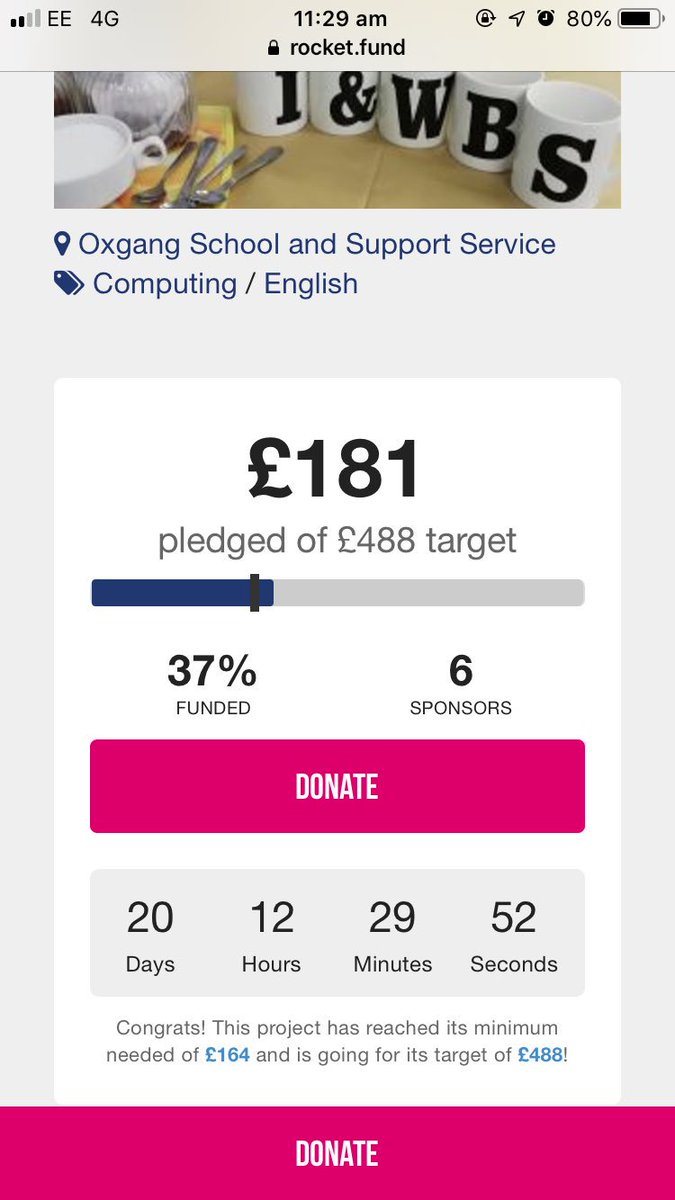 Over the moon with the support we have received so far! Thank you if you have donated. We only need to raise £63 more for rocket fund to match our fundraising! #WatchUsGrow @oxgangschool <a href="/IWBSFalkirk/">Inclusion&Wellbeing</a>