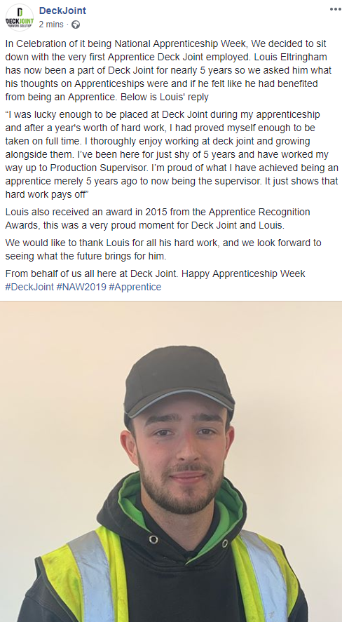 deck_joint's tweet image. #NAW2019 #apprenticeships #NationalApprenticeshipWeek
