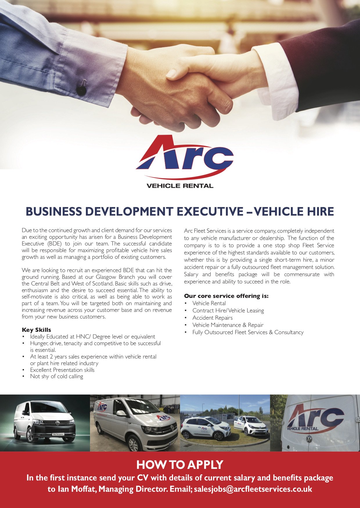 Arc van hire 2025