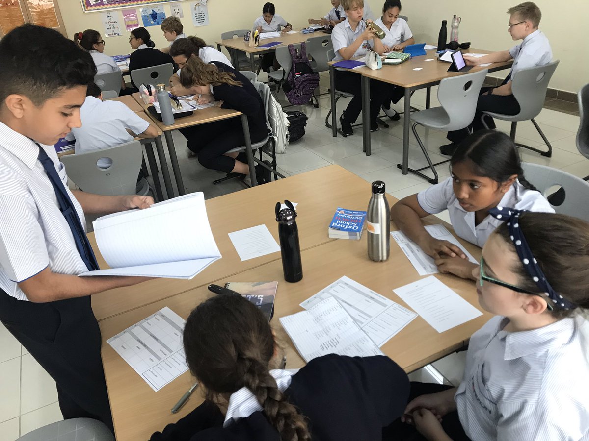 MissCauserMFL's tweet image. Students were completely engaged in our thinking skills task as part of #HISInnovationweek on Wednesday. Not a single hint card was used! #independentlearners #languagedetectives #mfltwitterati #everyonecontributes #HISDubai