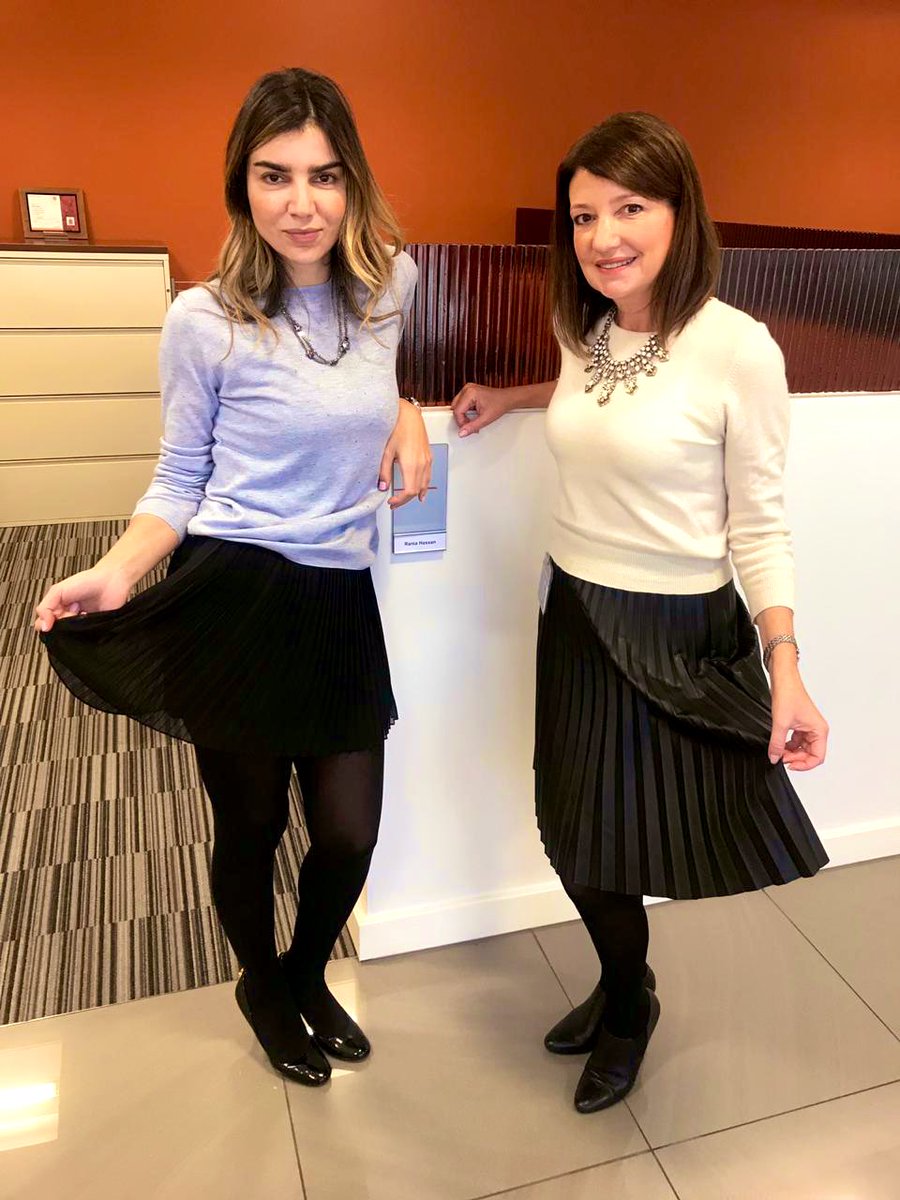 MarcyGrossman's tweet image. The family that works together, shops together....again..Pleated skirts, black tights, sweaters &amp;amp; bling. Meet my more fabulous/ taller/younger self. #TwinningTuesdays #TimeToDiversify? 👠👗💃🏻