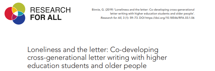 writing_back's tweet image. Our founder @GeorginaBinnie has written about #loneliness &amp;amp; our #letters in a new Open Access article. You can read the article &amp;amp; learn more about our public engagement work with @UniversityLeeds students &amp;amp; older people here: goo.gl/fyPVdC.