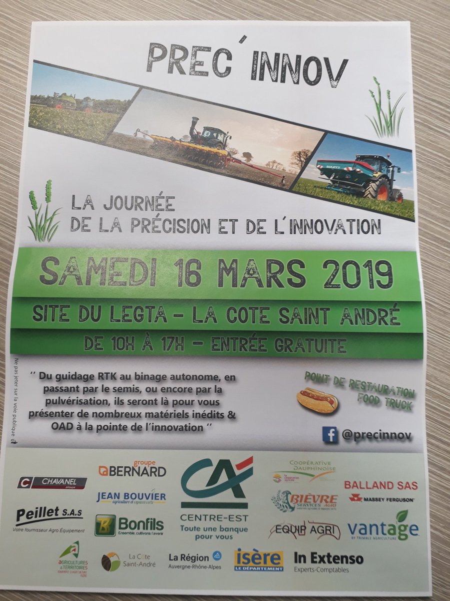 En partenariat avec <a href="/ca_centrest/">Crédit Agricole Centre-est</a> Journée de la précision et de l'innovation organisée par les étudiants du Lycée Agricole de la Côte St André #mutualisme #innovation