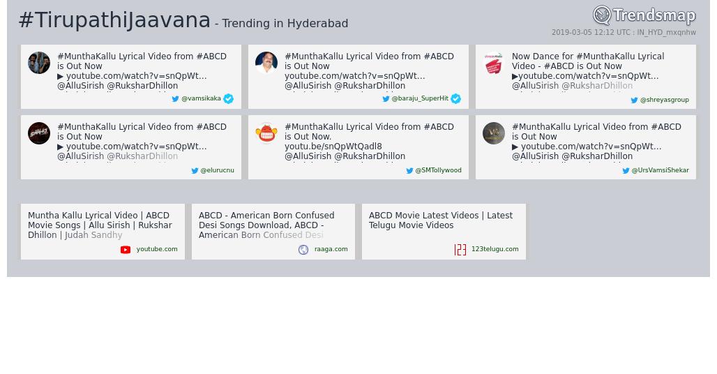 #tirupathijaavana is now trending in #Hyderabad

trendsmap.com/r/IN_HYD_mxqnhw