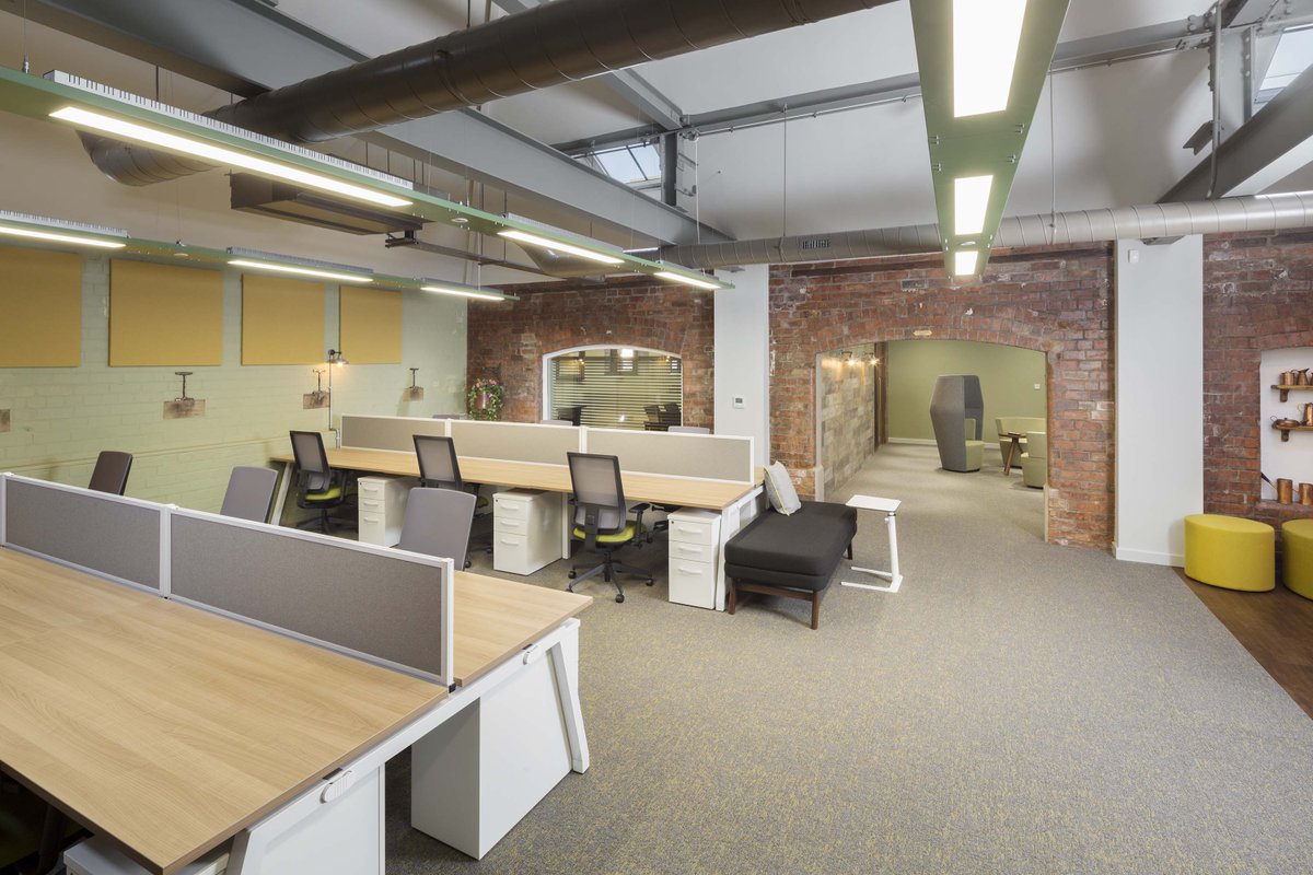 We collaborated with designers <a href="/rfddesign/">RFD</a> to create this vibrant look for the @sgsintl office in Hull using our DESSO Salt and Fields #carpet tiles... #officeflooring