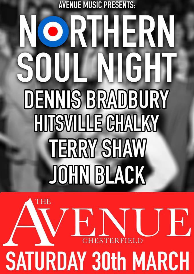 We are delighted to announce our lineup for our brilliant, monthly Northern Soul event on the 30th March.

Our Line Up consists of:

Dennis Bradbury

Hitsville Chalky

Terry Shaw

John Black

Doors: 7PM (19:00)