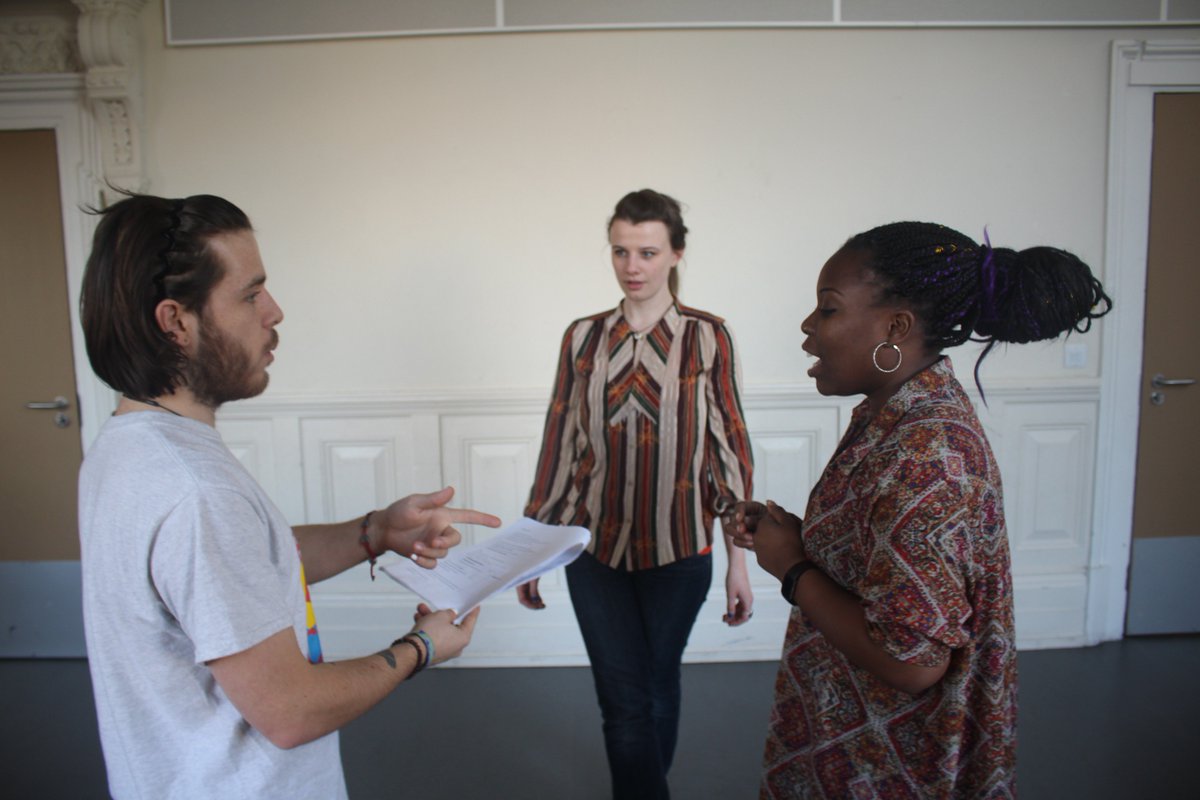 HalfMoonTheatre's tweet photo. We're busy rehearsing with 3 amazing poet performers for #Crowded, a new #spokenword library tour with @ApplesAndSnakes about teenage #mentalwellbeing for #SPINE2019. 1st public show this Fri @ #ManorParkLibrary. #Libraries4youngpeople #PerformancePoetry https://t.co/GGqHeE52NL https://t.co/zMxcyr7qBU