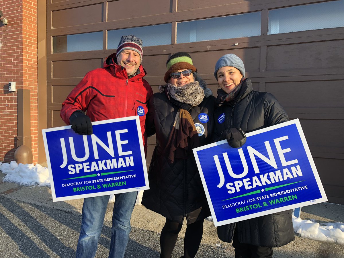 Grateful for our volunteers braving the cold to support June! #speakmanforrep