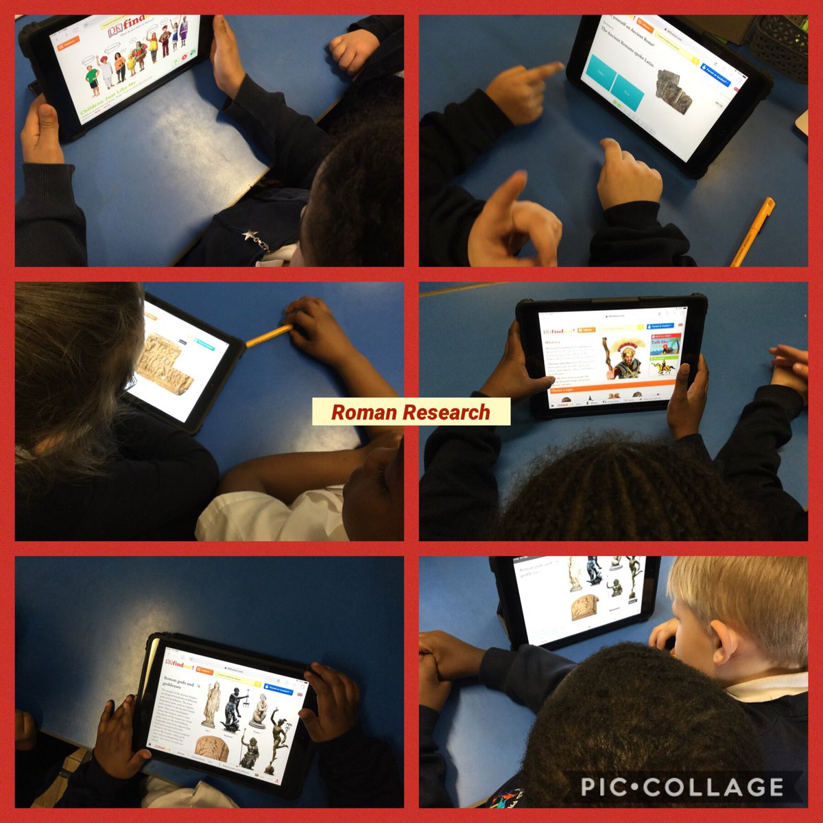 EPSMrsSpence's tweet photo. Using #Ipads to research #Roman topics that interest us, using the wonderful #DKFindOut website. The children learnt of facts @dkbooks @Eastfield_EN3 @EPSChrsTheo @Megan_Hardy93 our children are beginning to be #ipadExperts #EdTech Well done Y3. 👍🏼 https://t.co/LyFOgABUke