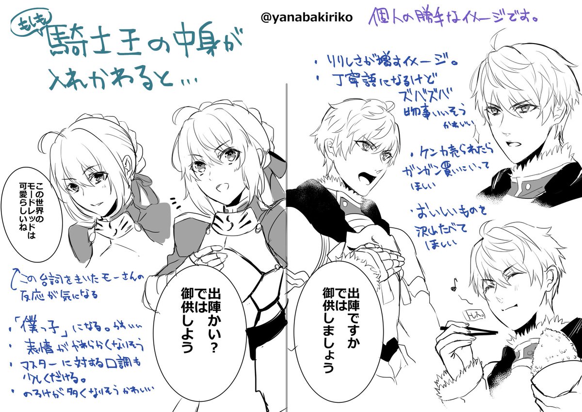 #あなたのアーサーペンドラゴンが見たい
大体アルトリアさんとセットで描いてた🦁🦁🦁 