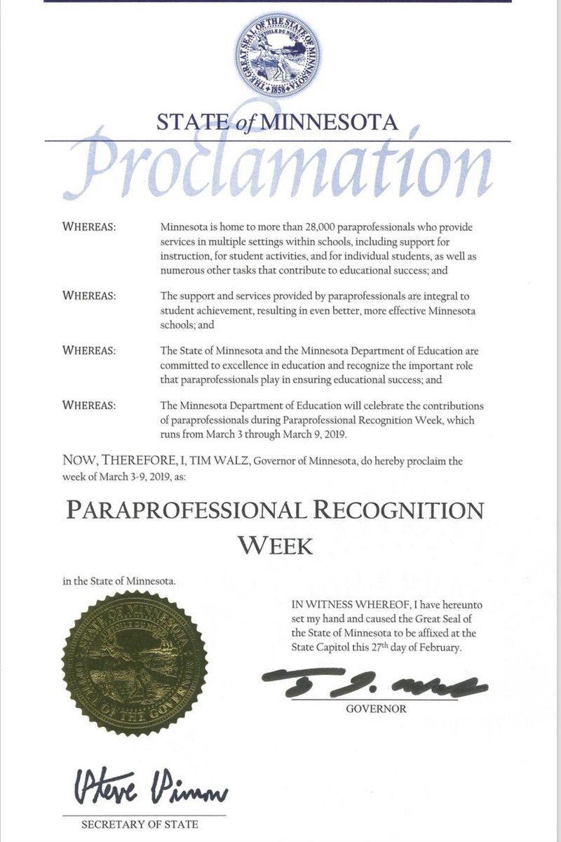 It’s paraprofessional recognition week!  Thank you to all the wonderful paras we get to work with at school!