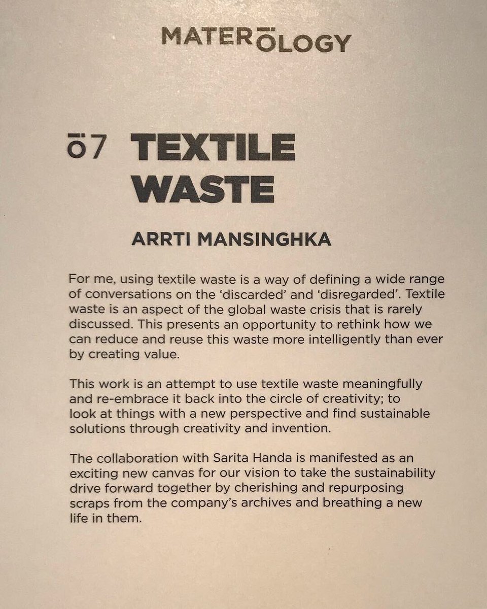 This beautiful piece of art is made entirely with textile waste. 

Artist - Arrti Mansinghka 

#MentalPictures #Materiology #tomorrowbecomestoday #art #wallart #decor #design #decoration   #sustainableart #sustainabledecor #Sustainability #sustainable #textile  #photography