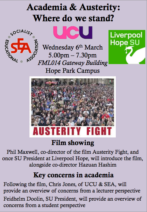 Studio31Wchapel's tweet photo. Free screening of #AusterityFight @JomcneillUCU @merseylabour @LabGrassroots @LabourNorthWest @WavertreeCLP @LpoolWaltonCLP @SeftonCntrlCLP @WestDerbyCLP @GHLabourParty @GHLabourParty @RiversideCLP https://t.co/I4BGcTNqZh