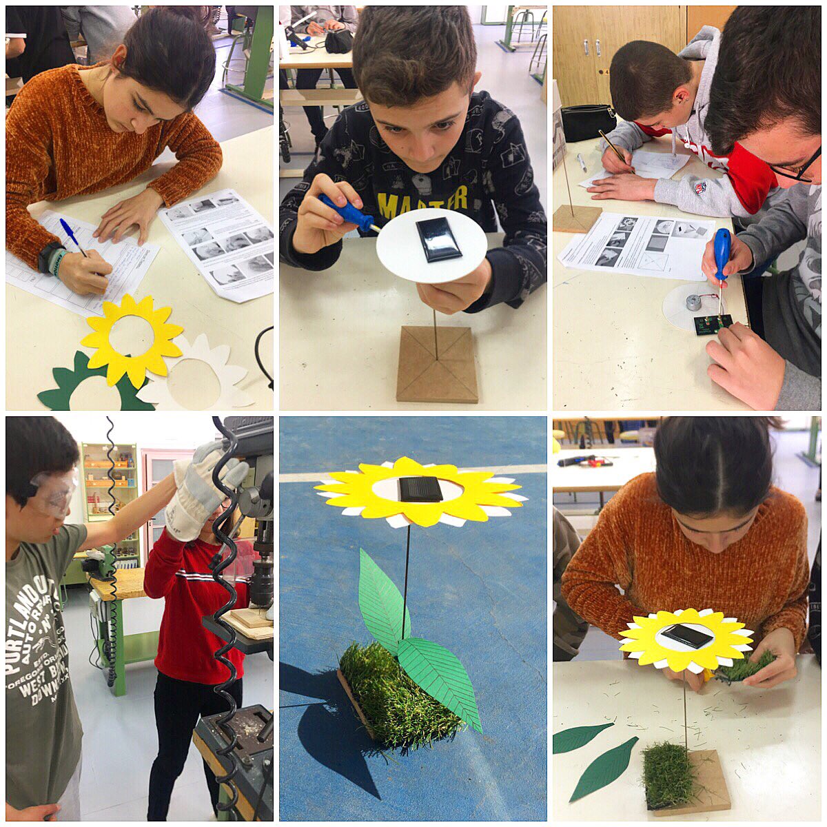 luciamdcprat's tweet photo. 2nESO @escolamdcprat Estudiem l’#energia al taller de #tecnologia, mitjançant el muntatge d’un girasol solar. Creieu que funcionarà? Girarà el seu motor? ☀️🌻 #somescolaverda @EscolesXESC https://t.co/dOLWoUn1ap
