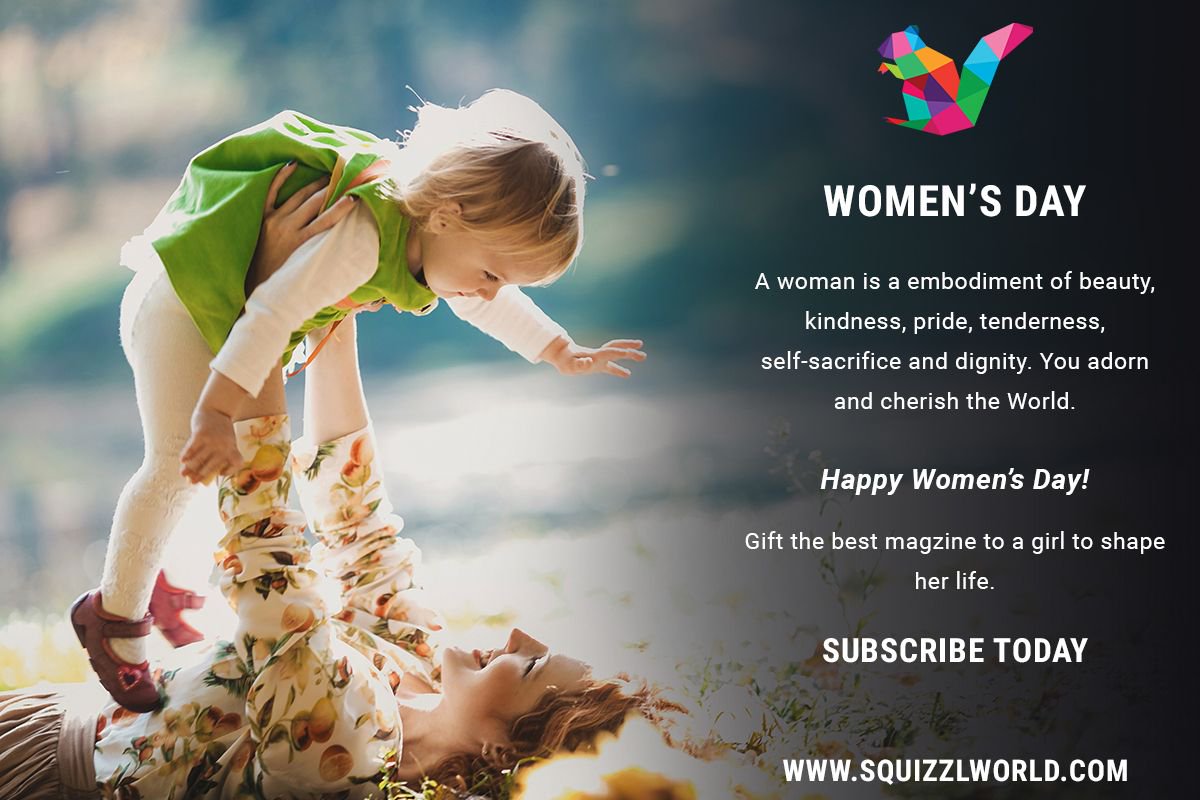 Celebrating the elegance of womanhood! Wishing you a day as beautiful as you are - a friend, nurturer, guide and partner! #Happy_Womens_Day!

#internationalwomensday #InternationalWomensDay2019 #IWD #SquizzlWorld #childmagazineindia #KidsMagazines #ChildrenMagazines #BestMagazine