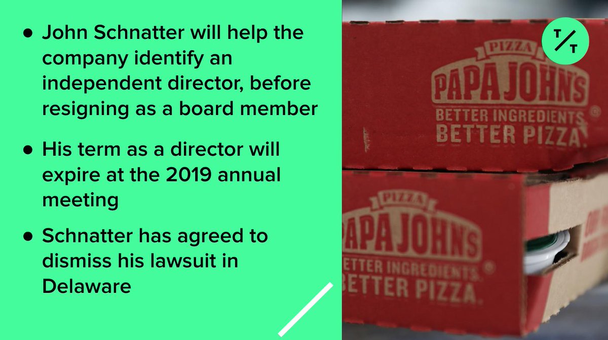 bbgoriginals's tweet image. Papa John’s and founder John Schnatter have just reached a settlement agreement