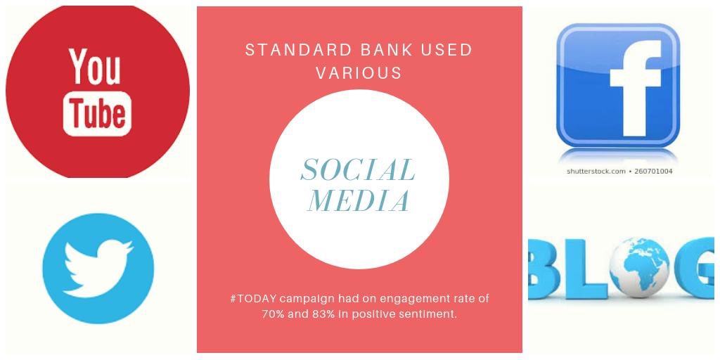 OPRA11911058's tweet photo. The standard Bank executed the campaign by using the bellow social media https://t.co/SQ12oL7K0t