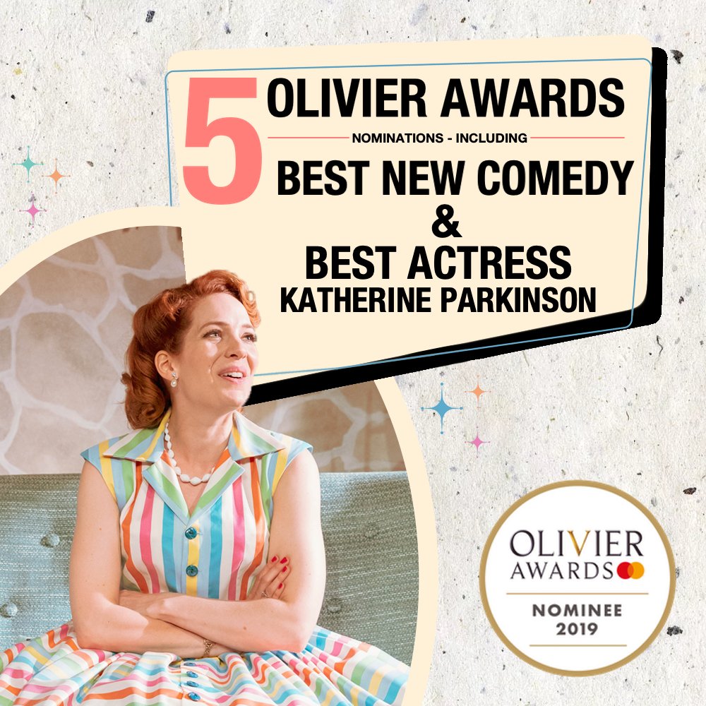 homeimdarling's tweet photo. We are thrilled to have received 5 #OlivierAward Nominations. Best New Comedy, Best Actress: Katherine Parkinson, Best Actress in a Supporting Role: Susan Brown, Best Costume Design &amp; Best Set Design for Anna Fleischle. https://t.co/E7qt6jcUp0