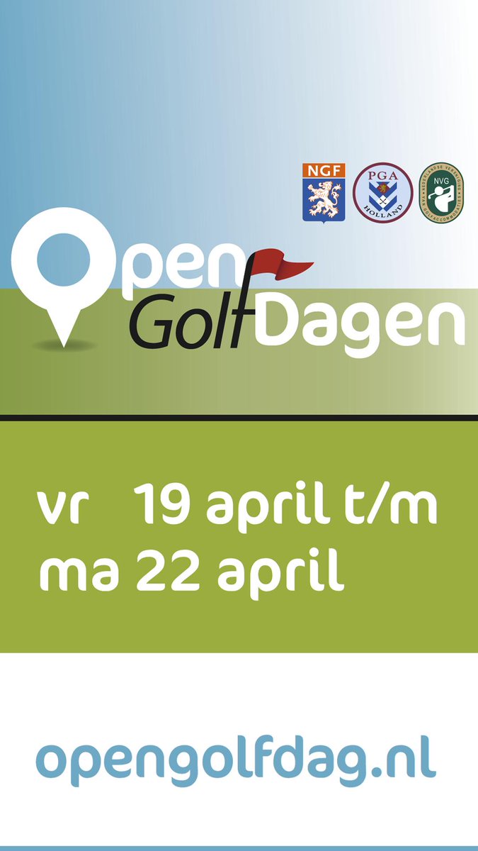 Meld jouw club of baan aan voor de <a href="/opengolfdagen/">opengolfdagen</a> !
Organiseer een (of meerdere) open golfdag en meld uw golfclub of -baan aan via clubprofiel.nl/open-golfdagen! 

<a href="/NGF_/">NGF</a> <a href="/NVG_golf/">NVG Golf</a> <a href="/PGAHolland/">PGA Holland</a> <a href="/Golfnl/">GOLF.NL ⛳️</a>