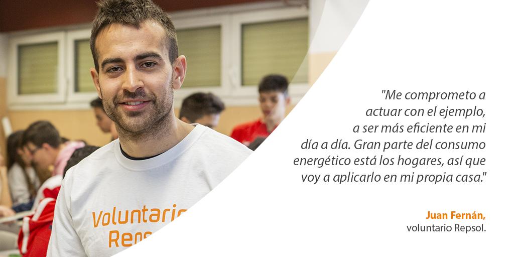 FundacionRepsol's tweet photo. ¡Feliz Día de la #EficienciaEnergética! 💡🔄 Os proponemos celebrarlo con un compromiso con el uso responsable de la energía. Este es el reto de Juan, uno de los #VoluntariosRepsol de #EnergíaConConciencia. ¿A qué te comprometes tú? 🤔https://t.co/Pe9CgLu5eP #MiRetoEficiente https://t.co/3YPKMKzidH