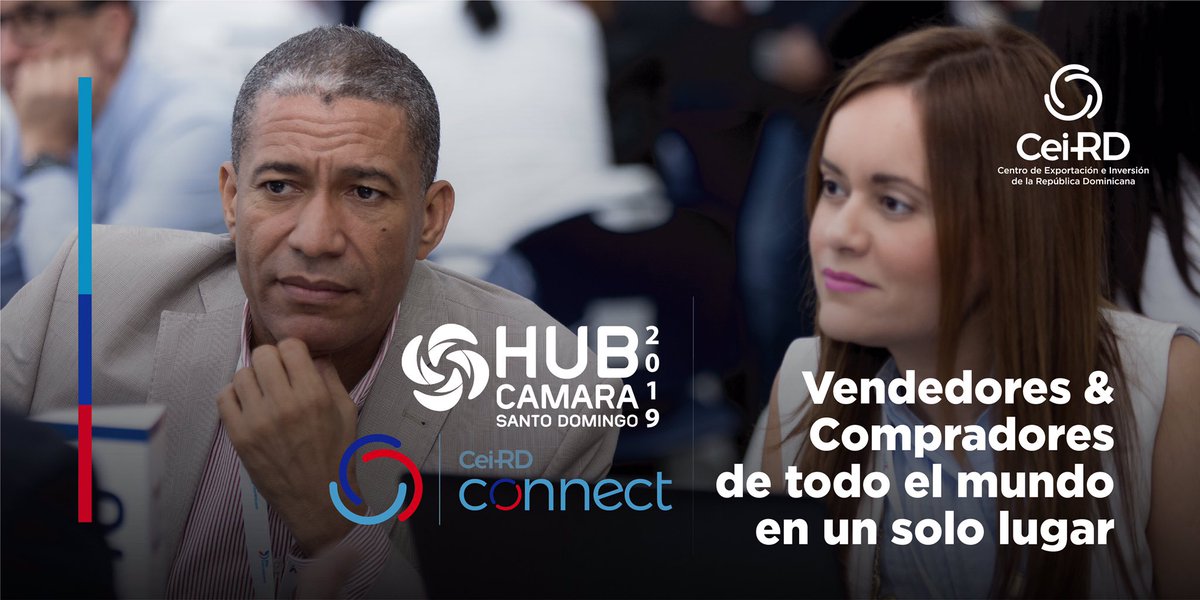 prodominicana's tweet photo. Durante todo el @hubcamarasd 2019, acércate a nuestro stand donde ejecutivos del #CeiRD te brindarán asistencia sobre la plataforma de comercio online #CeiRDConnect, para que puedas hacer más y mejores negocios 24/7. ¡Visítanos y conoce más! #HUBSomosTodos #RumboALaMarcaPaísRD https://t.co/tyO9g9LkZN