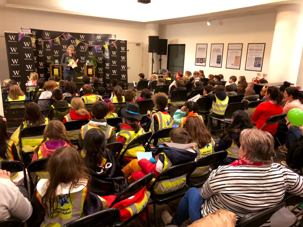 WaterstonesPicc's tweet photo. We’re joined by @UKLaureate, Lauren Child, for an afternoon #WorldBookDay session! @SohoParishScoop and Westminster Cathedral RC Primary School are with us to learn all about #HubertHoratio, #CharlieAndLola and more! https://t.co/pMAhRRPFiy