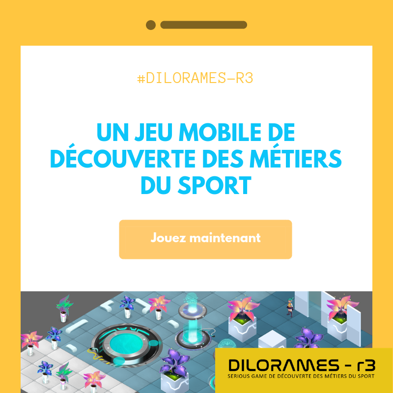 UNESSfr's tweet photo. #DILORAMES-r3 jeu mobile de découverte sur les métiers du sport est disponible !! Le jeu est une bêta ouverte, n'hésitez pas à nous faire vos retours ! https://t.co/QKIVWqGhxQ  #seriousgame #sport #orientation https://t.co/a9VXHMXbvh