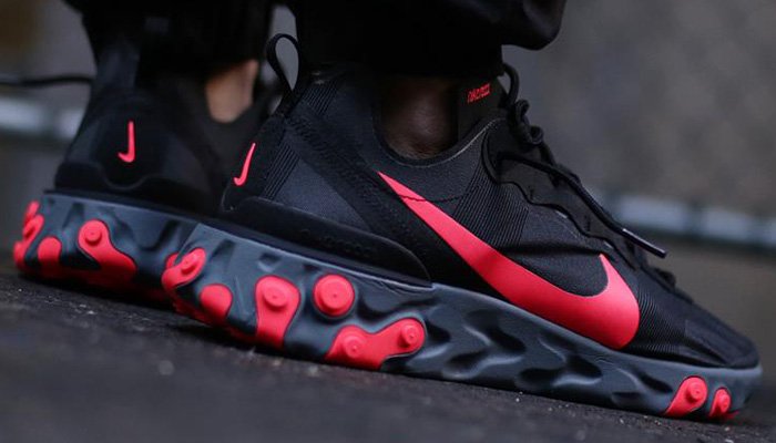 nike react element 55 black solar red