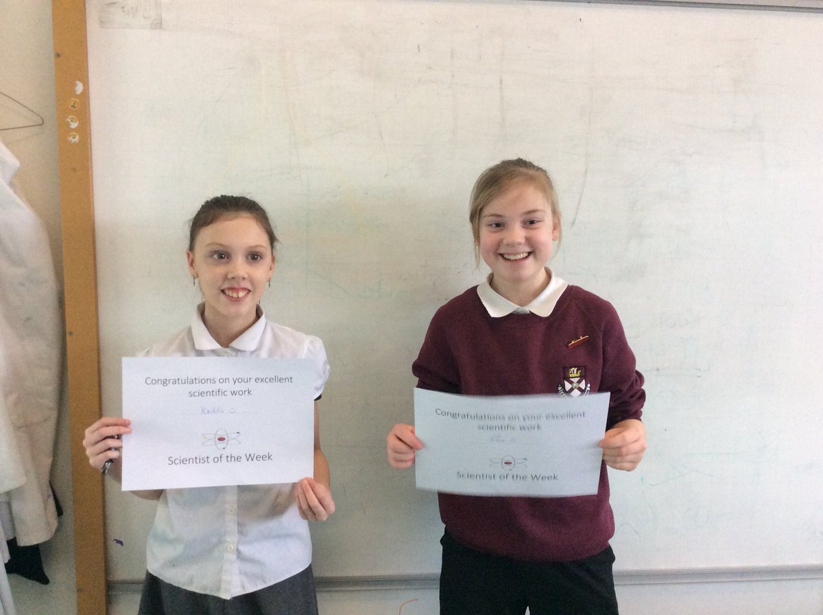 Kaddie and Dawn from 1.6 were Scientist of the Week for their hard work in class, especially during the element research task. Well done! 
#scientistoftheweek #AchievingatAlloa #AlloaScience