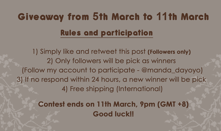 manda_dayoyo's tweet photo. Here we go again~ Participate in MDZS giveaway from 5th to 11th March! 

1. Like &amp; retweet❗️ 
2. Only followers will be pick as winners (Follow my acc to join)❗️

Huge no. of winners this time to thx everyone who follow me~ Good luck!! °˖✧◝(⁰▿⁰)◜✧˖° #魔道祖师 #Modaozhushi https://t.co/wFV243iGhc