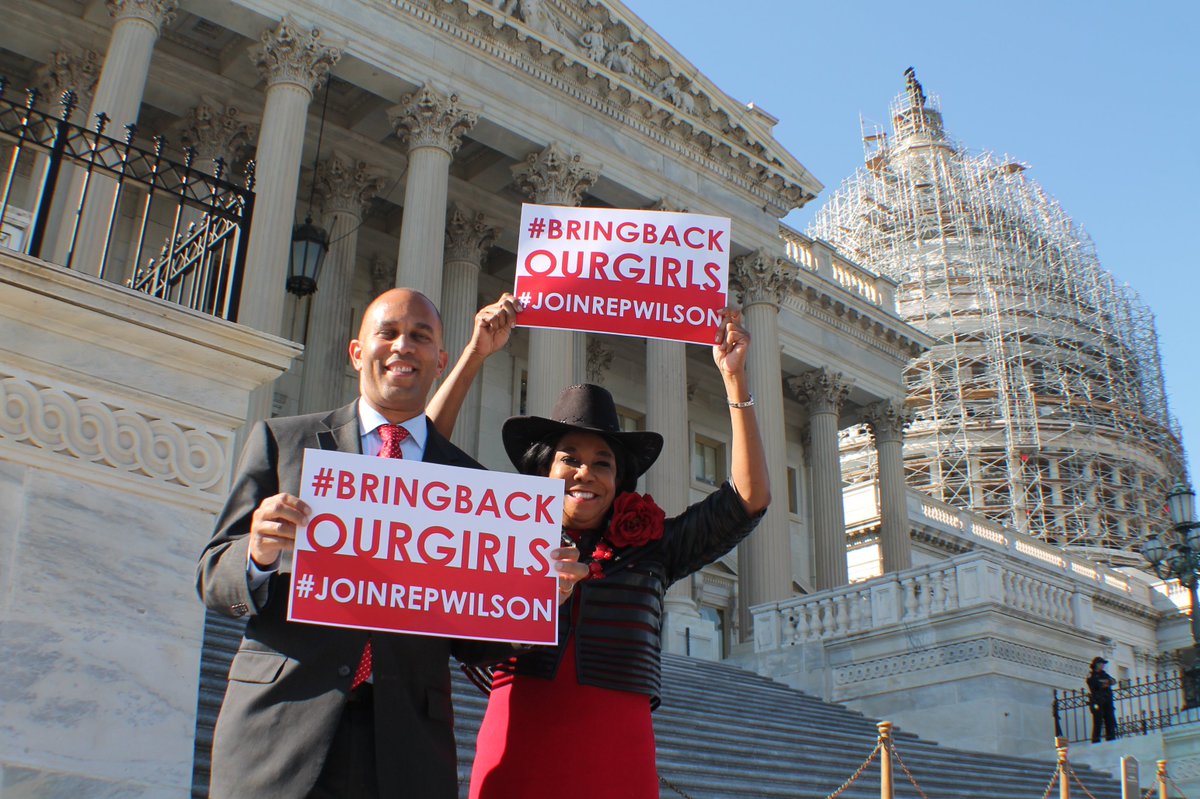 RepWilson's tweet photo. Still fighting for the 112 #ChibokGirls abducted by Boko Haram and keeping alive faith that they will soon be returned to their families! #BringBackOurGirls #JoinRepWilson @RepJeffries https://t.co/lCLnW8O133