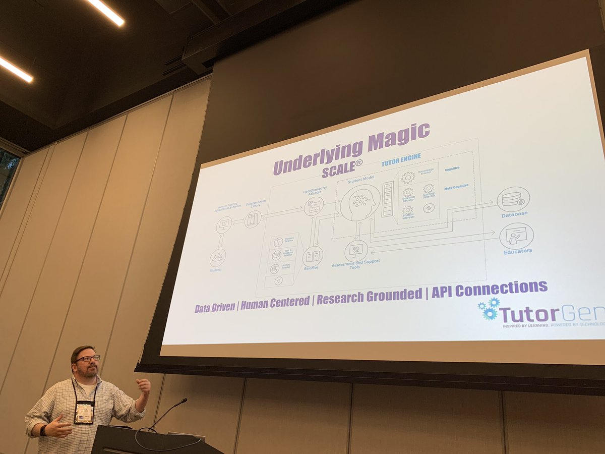 <a href="/TutorGen/">TutorGen</a> founder <a href="/JohnCStamper/">John Stamper</a> presents #SCALE our student-centered adaptive learning engine, at #lak19 Learning Analytics and Knowledge conference.