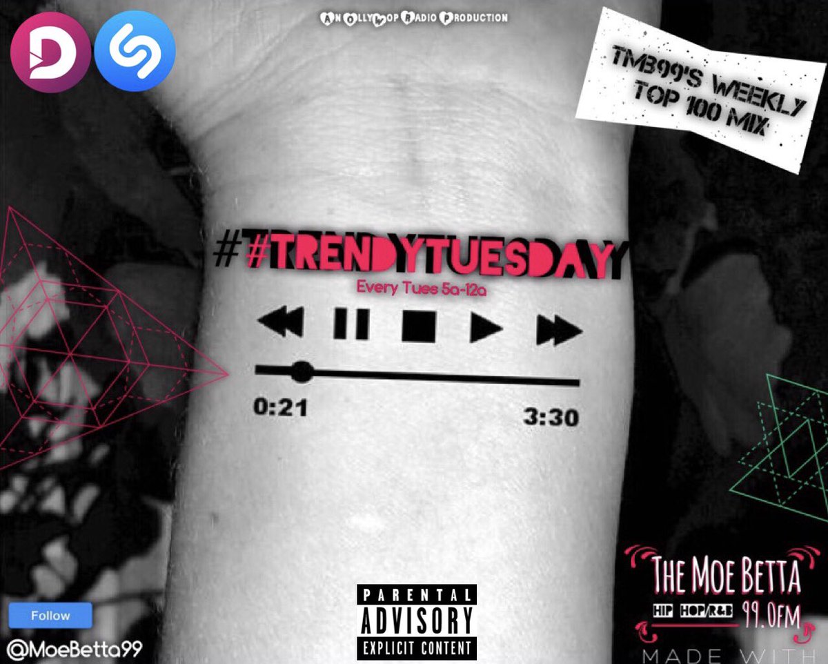 MoeBetta99's tweet photo. With every new week, comes new sounds....our #TrendyTuesdayđ TOP 100 Mix is on tap until midnight CST
âGet ur playlists ready for an update..â
âą
âą
#STREAMđĄ:
https://t.co/n6mPOqzFzb
âą
Or listen on our #Dousic appđ±:
(đ)
https://t.co/GS18PNpVzG
(đŸ)
https://t.co/bjx0Za5nKI https://t.co/MXxbjnWmAA