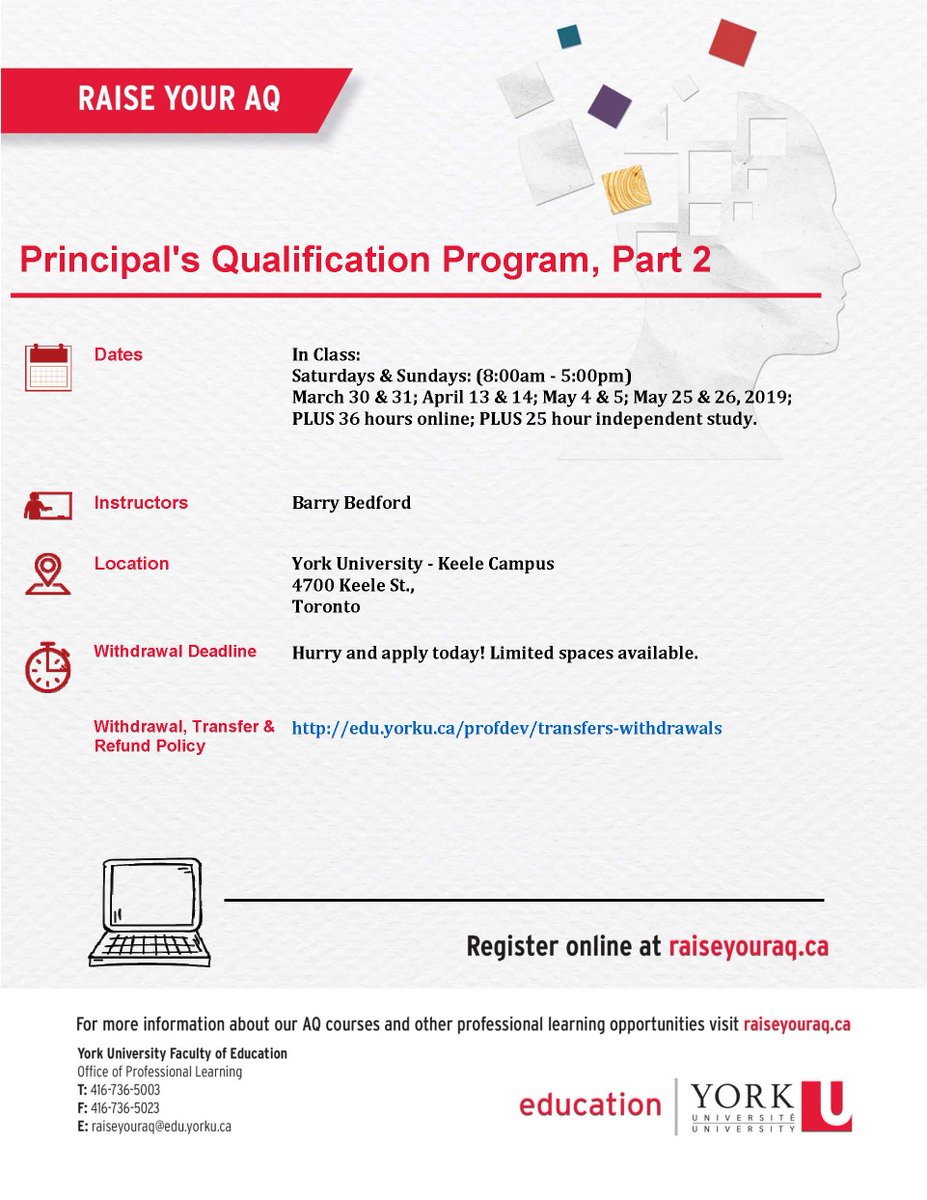 RT DurhamDSB: RT equity_DDSB: Anyone durhamdsb looking to complete their PQP2 in only 4 short weekends starting this month.  Register online at raiseyouraq.ca Offered at York University -Keele Campus tdsb TCDSB HaltonDSB HCDSB PeelSchools kprsc…