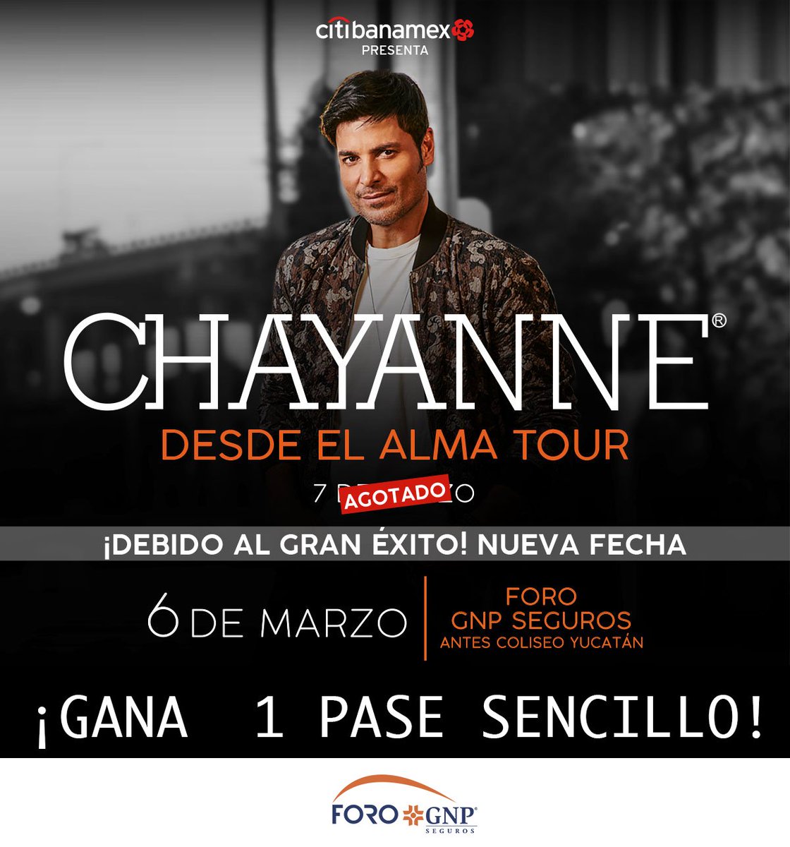 ForoGNPSeguros's tweet photo. 🎤 ¡Gana un pase sencillo para el concierto de @CHAYANNEMUSIC!

1.- Sigue a @ForoGNPSeguros. 
2.- Da RT a la imagen. 
3.- Menciona a la persona que te acompañaría usando el #Viviresincreíble. 
4.- Habrá 1 ganador y se dará a conocer el viernes a las 9:00 am. 

¡Mucha suerte! https://t.co/Ra80yS7CLW