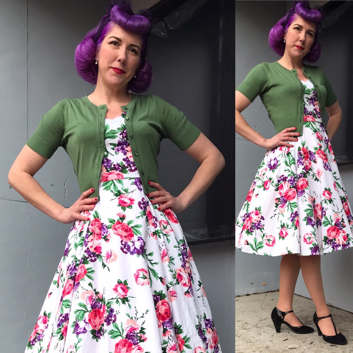 Vendemia_shop's tweet photo. Let’s talk cardigans 

Now in stock @Vendemia_shop  we have a few different colours khaki, black and lavender in this style, sizes are 8-22  and 19.99-20.99 message for details #vintageclothing #repro #pinupclothing #rockabilly https://t.co/4zfDpHOECG