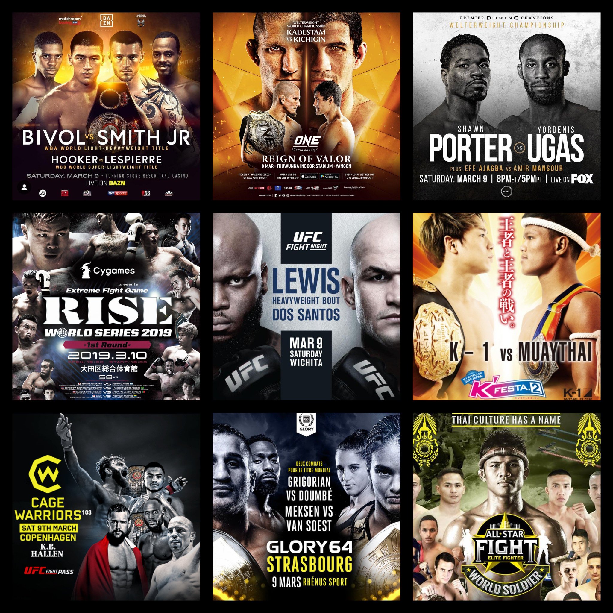 caposa on Twitter "Live Combat Sport Schedule 3/6 3/10 Full